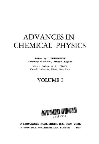 خرید و دانلود نسخه کامل کتاب Advances in Chemical Physics, Vol.1 (Interscience 1958)