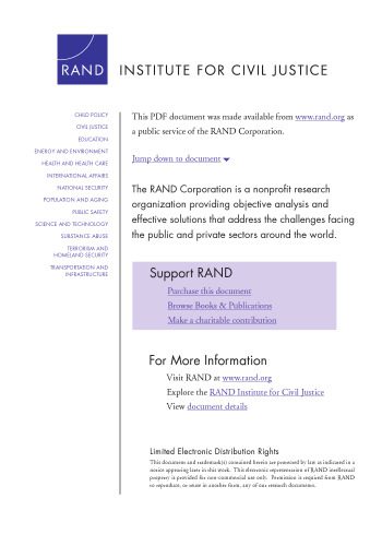 خرید و دانلود نسخه کامل کتاب Capping Non-economic Awards In Medical Malpractice Trials: California Jury Verdicts Under Micra (Rand Corporation Monograph)