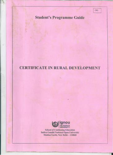 خرید و دانلود نسخه کامل کتاب Certificate Programme in Rural Development (CRD) Part-III