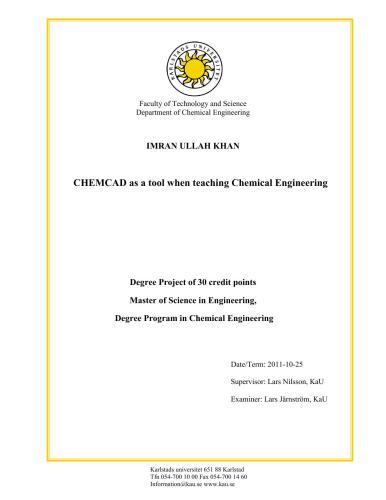 خرید و دانلود نسخه کامل کتاب CHEMCAD as a tool when teaching Chemical Engineering