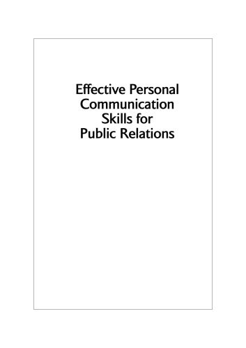 خرید و دانلود نسخه کامل کتاب Effective Personal Communication Skills for Public Relations (PR in Practice)