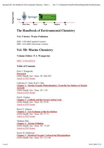 خرید و دانلود نسخه کامل کتاب Marine Chemistry