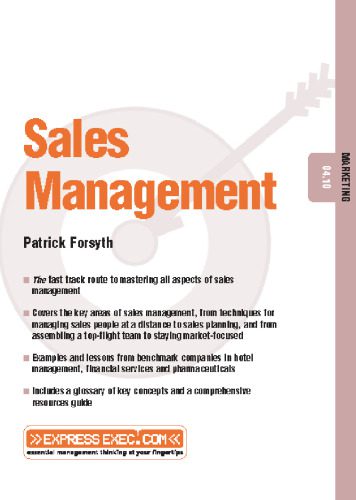 خرید و دانلود نسخه کامل کتاب Sales Management