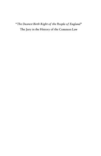 خرید و دانلود نسخه کامل کتاب The Dearest Birth Right of the People of England: The Jury in the History of the Common Law
