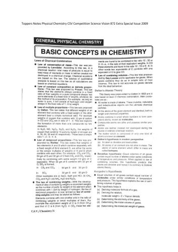 خرید و دانلود نسخه کامل کتاب Toppers Notes Physical Chemistry CSV Competition Science Vision 872 Extra Special Issue 2009