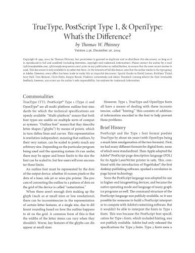 خرید و دانلود نسخه کامل کتاب TrueType, PostScript Type 1, & OpenType: What’s the Difference?
