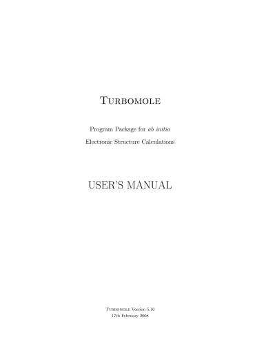 خرید و دانلود نسخه کامل کتاب Turbomole User’s Manual for ab initio calculations